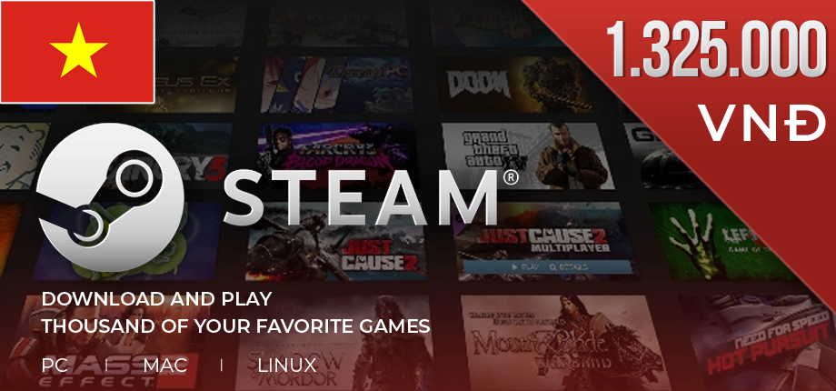 Steam Wallet Code 1.325.000 VNĐ | Divine Shop