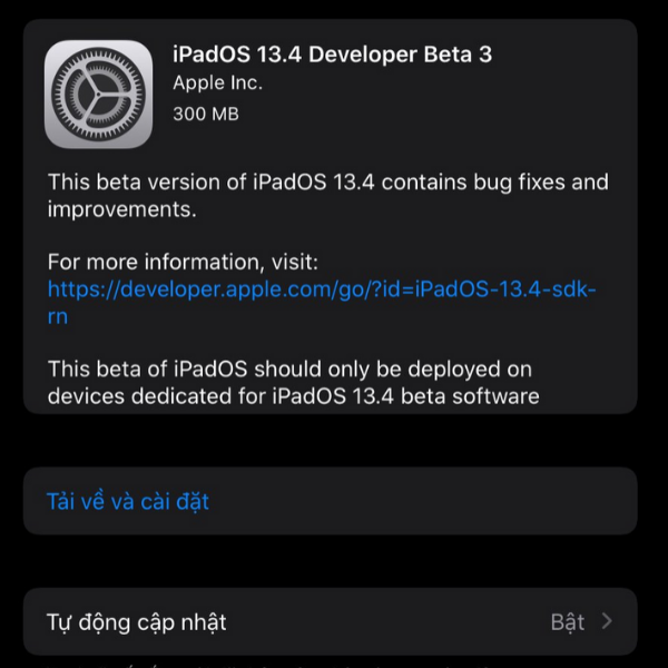 Apple phát hành iOS 13.4 và iPadOS 13.4 beta 3 cho các nhà phát triển